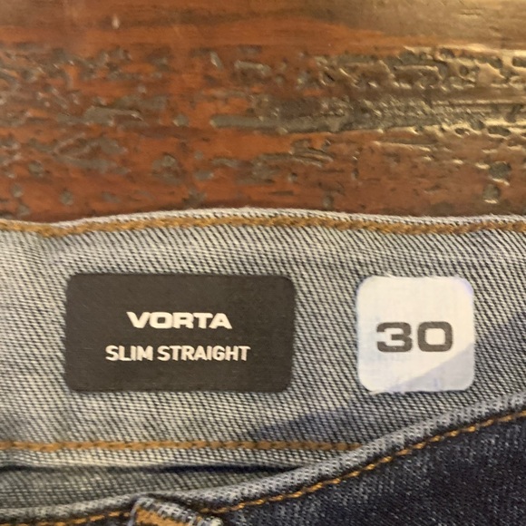 Volcom Vorta Men’s Dark Blue Slim Straight Jeans with Reinforced Front Panels - Picture 2 of 4